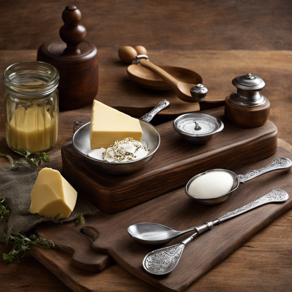 An image of a rustic wooden table with a vintage kitchen scale placed on top