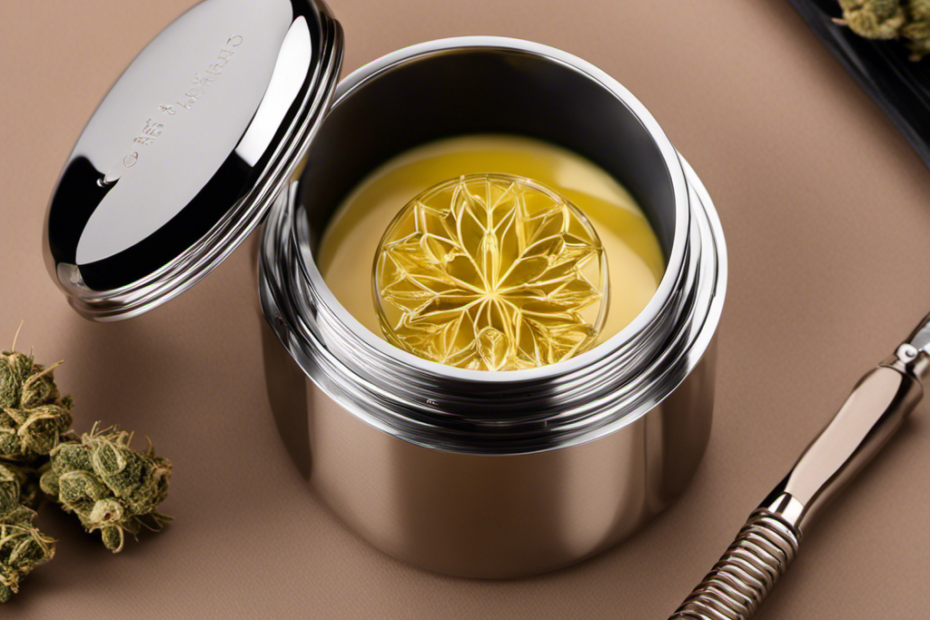 An image showcasing a sleek, stainless steel butter infuser for cannabis