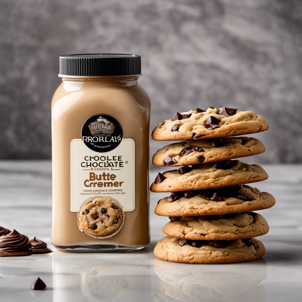An enticing image showcasing a creamy swirl of rich brown butter infused with chocolate chip cookie flavors