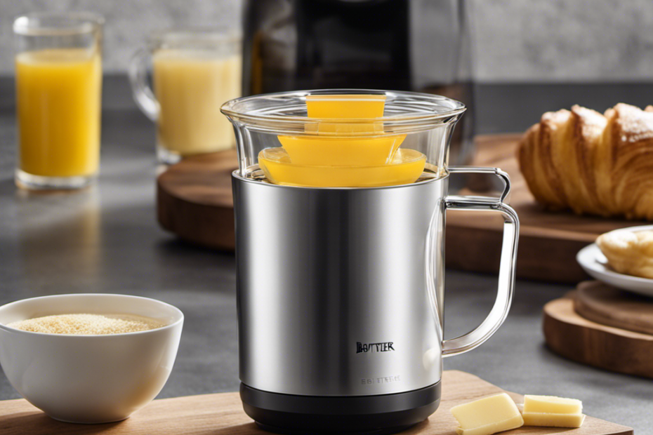 An image showcasing the Easy Butter One Cup Infuser - a sleek, compact device with a transparent chamber, effortlessly infusing creamy, melted butter into dishes