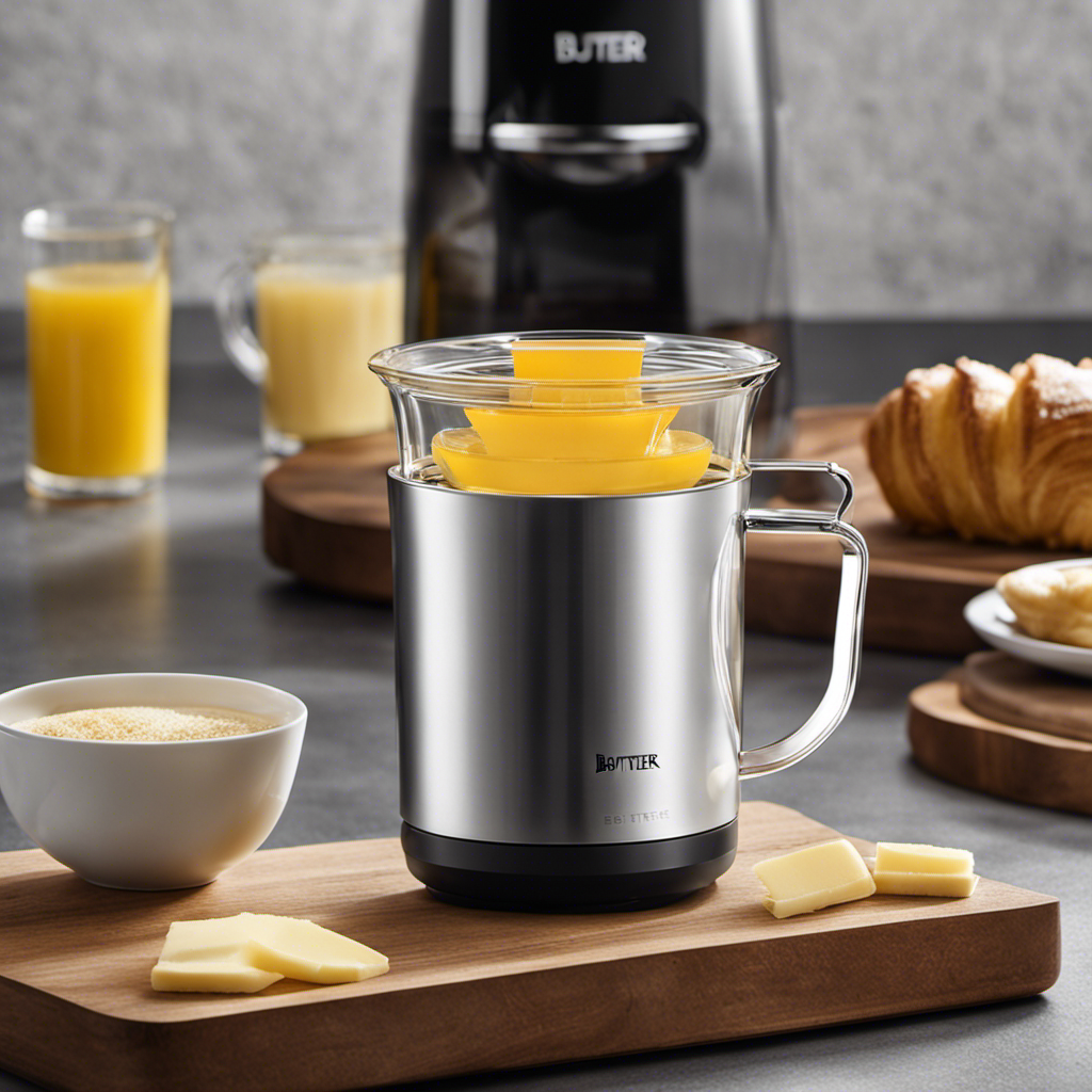 An image showcasing the Easy Butter One Cup Infuser - a sleek, compact device with a transparent chamber, effortlessly infusing creamy, melted butter into dishes