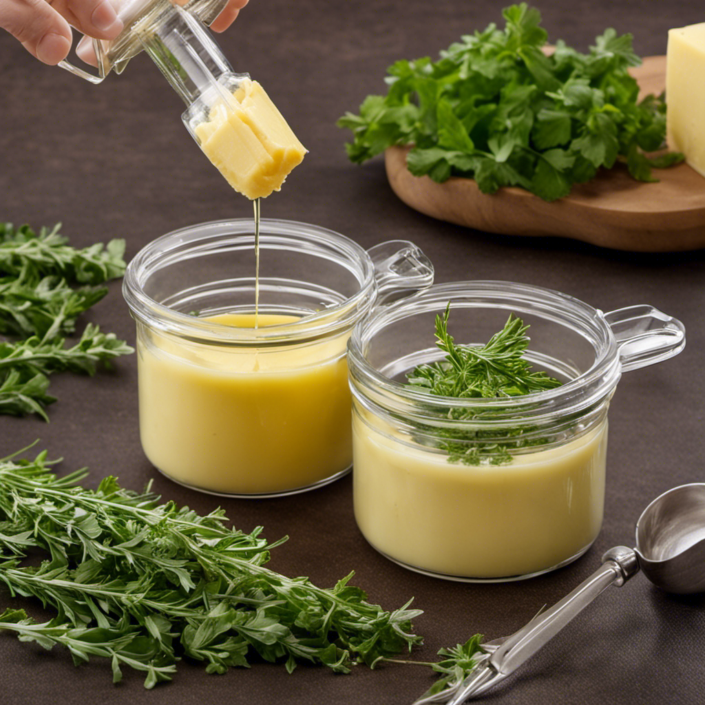 An image showcasing the step-by-step process of infusing butter with herbs using the Herbal Chef Butter Infuser