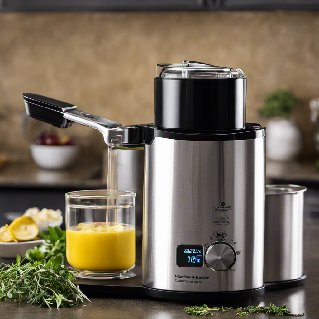 An image showcasing the sleek Herbal Chef Electric Butter Infuser with its 5 cup capacity