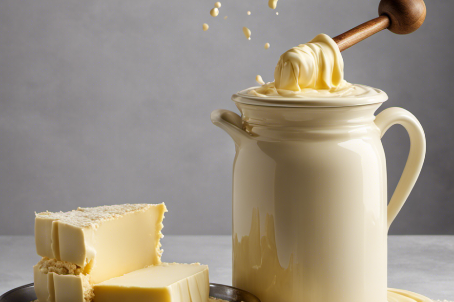 An image showcasing the mesmerizing transformation of cream into butter