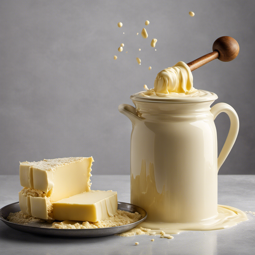 An image showcasing the mesmerizing transformation of cream into butter