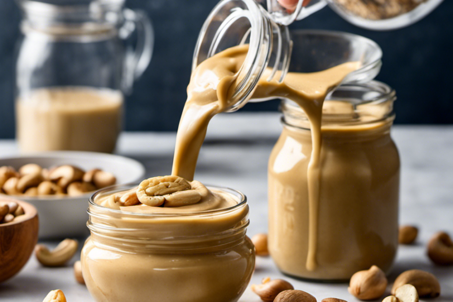An image capturing the step-by-step process of making creamy cashew butter