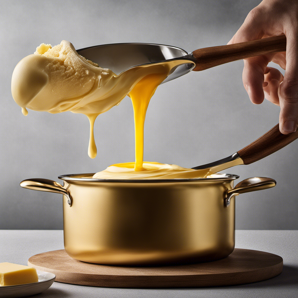 An image capturing the delicate process of making drawn butter