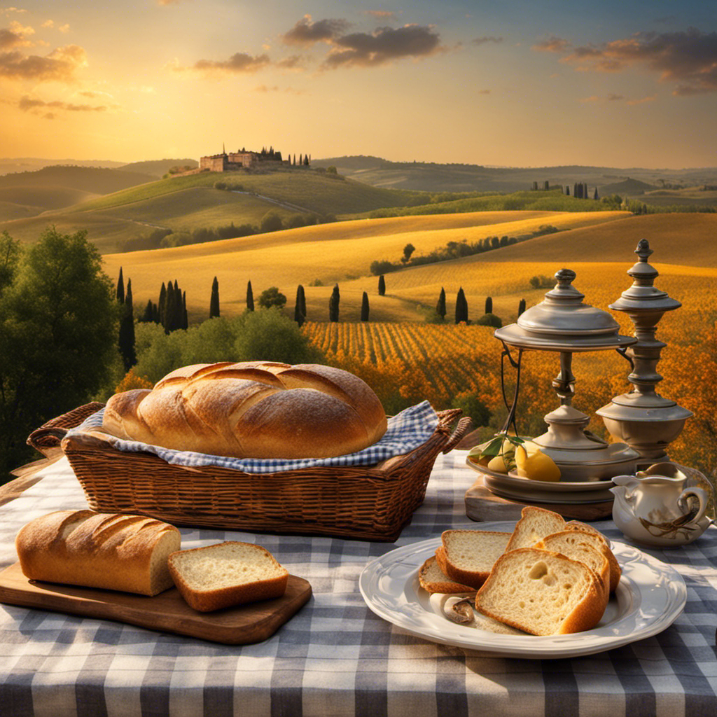 An image featuring a Tuscan countryside scene at sunrise