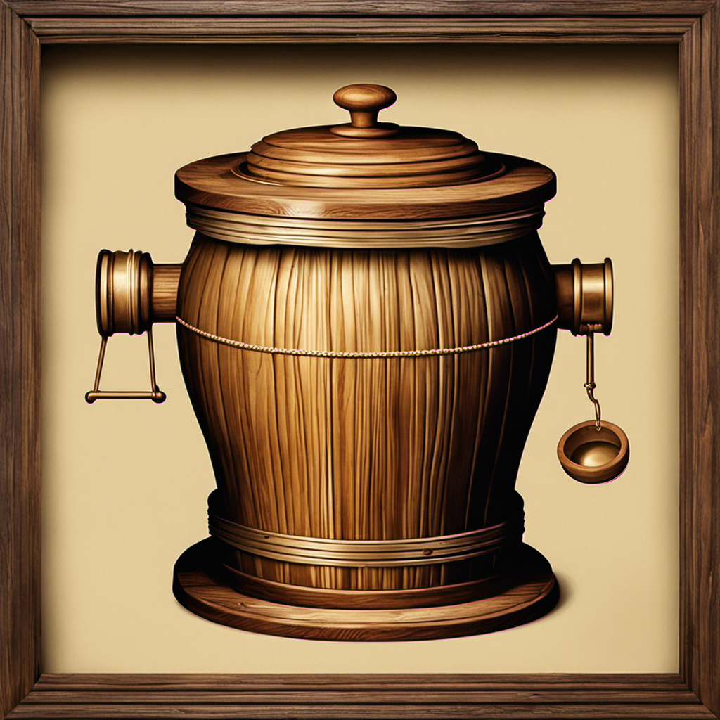 An image capturing the mesmerizing process of churning butter: a vintage wooden butter churn, filled with creamy milk, being rhythmically turned by a skilled hand, as golden droplets start to separate from the creamy mixture