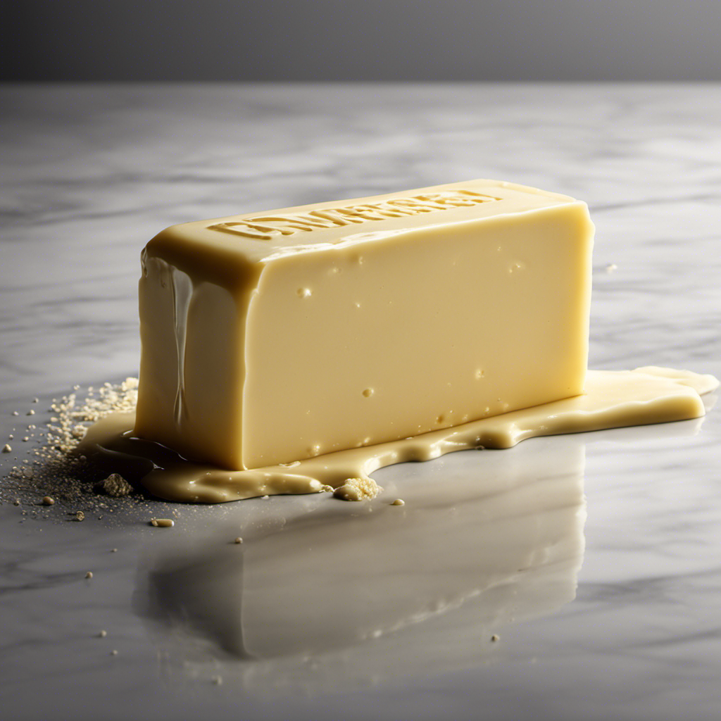 An image depicting a stick of butter with visible expiration date, placed on a kitchen counter