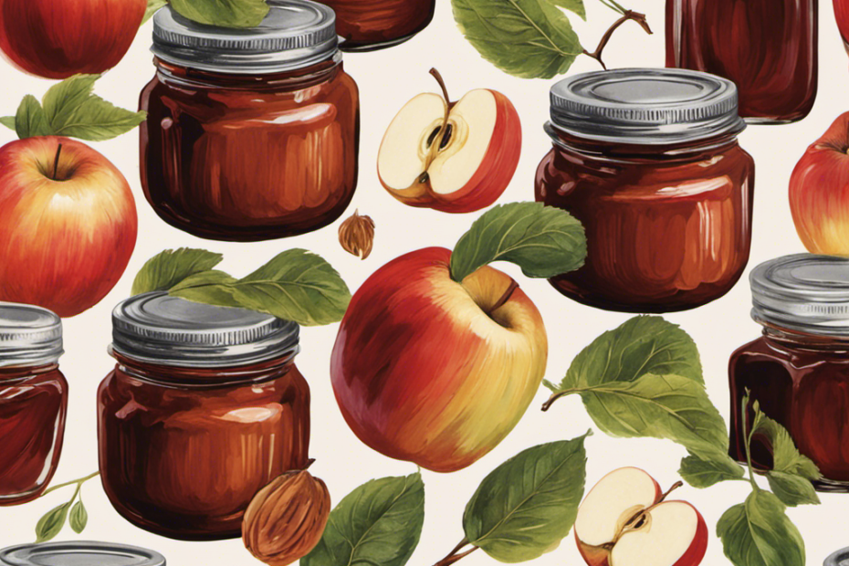 An image capturing the essence of longevity, featuring a vibrant jar of freshly opened apple butter