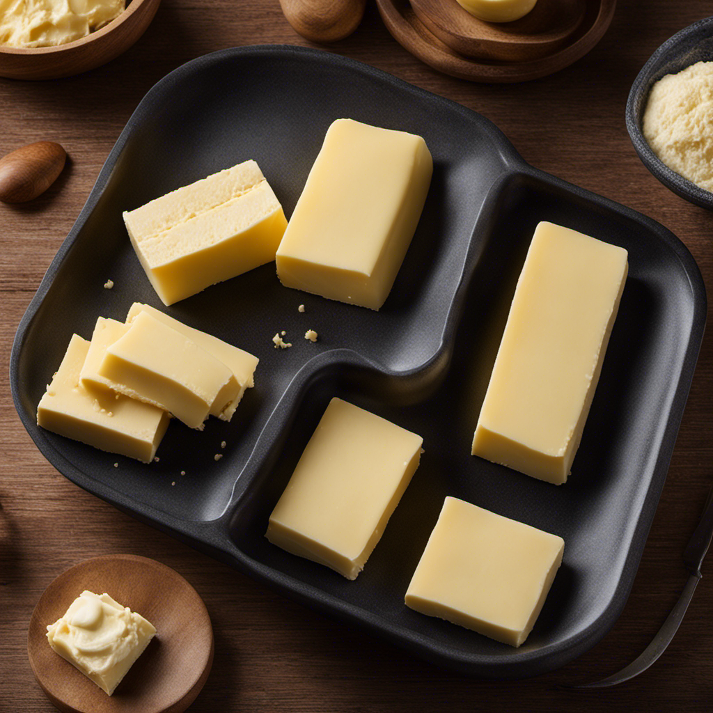An image capturing the process of butter softening naturally at room temperature