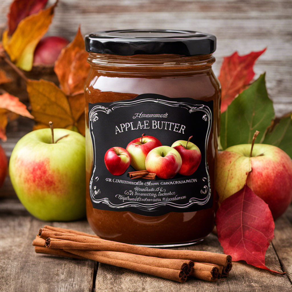 An image that showcases a glass jar filled with rich, velvety homemade apple butter, glistening under soft natural light