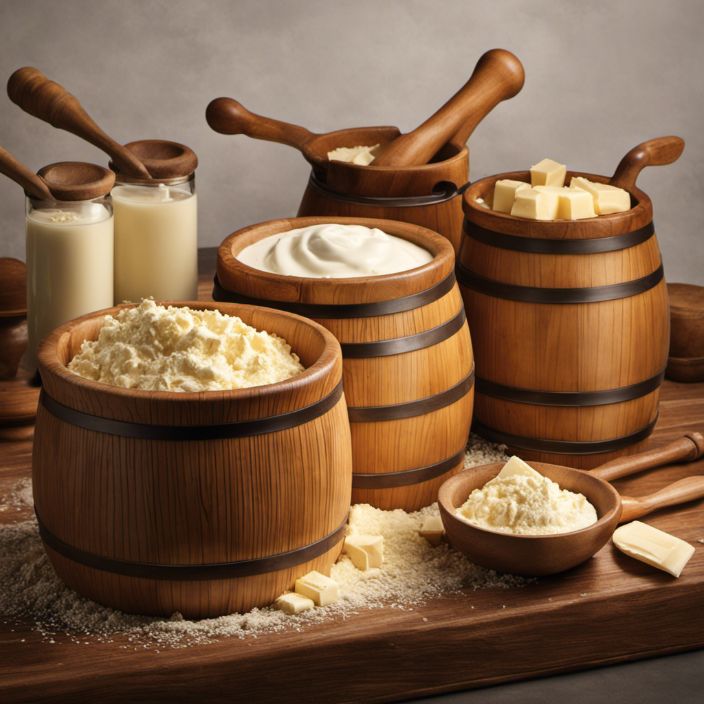 An image showcasing the timeless process of churning butter