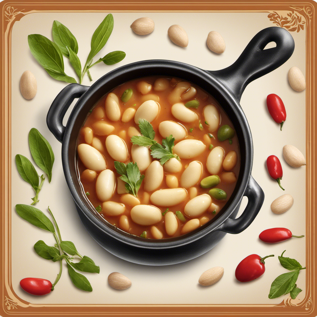 An image showcasing a steaming pot filled with butter beans, simmering gently in a flavorful broth