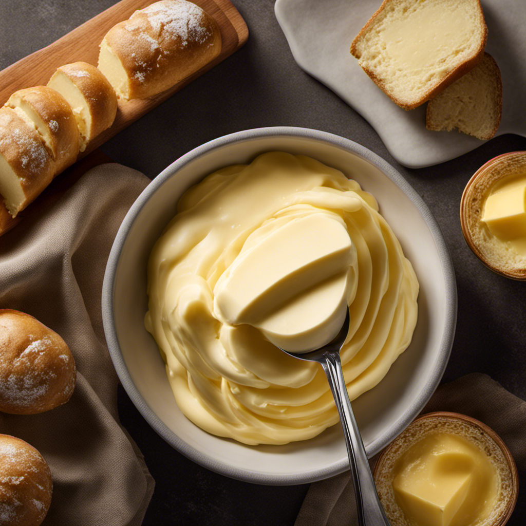 An image showcasing a perfectly measured tablespoon of butter, oozing with rich and creamy texture