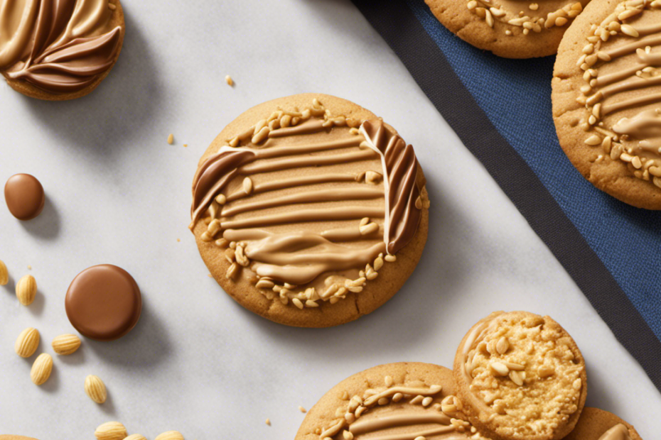 An image capturing the irresistible allure of a Nutter Butter cookie, showcasing its golden, peanut-shaped exterior adorned with creamy peanut butter filling, inviting readers to discover the calorie count