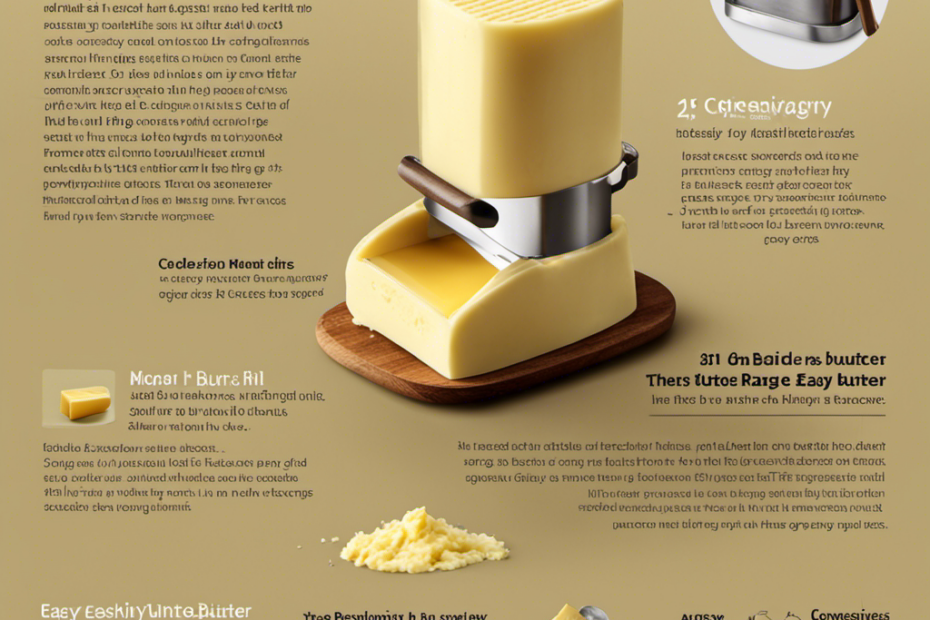 An image showcasing the Easy Butter Maker alongside a stick of butter, visually illustrating the conversion of 1 stick into grams