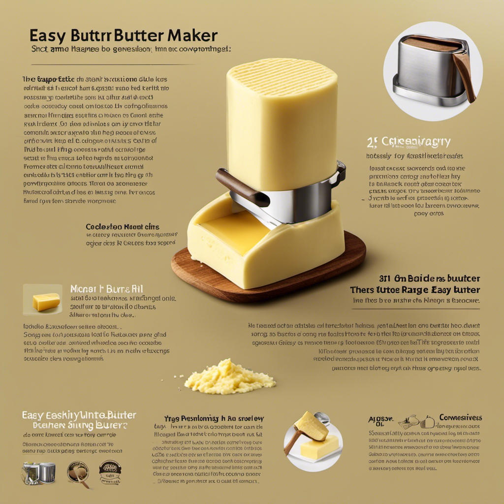 An image showcasing the Easy Butter Maker alongside a stick of butter, visually illustrating the conversion of 1 stick into grams