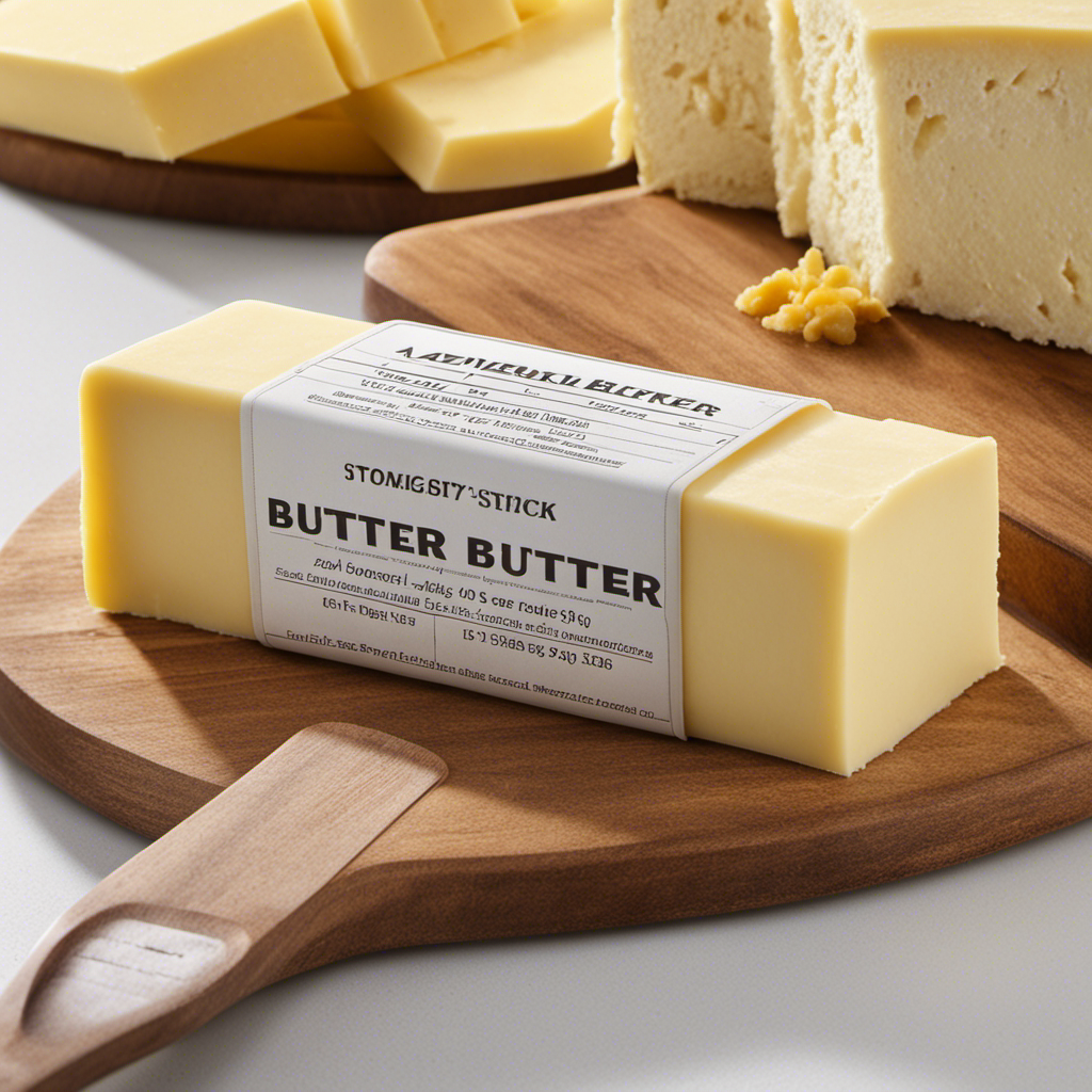 An image showcasing a stack of four butter sticks, each labeled with its corresponding measurement in ounces, ranging from 4 to 16, to visually demonstrate the variety of butter stick sizes
