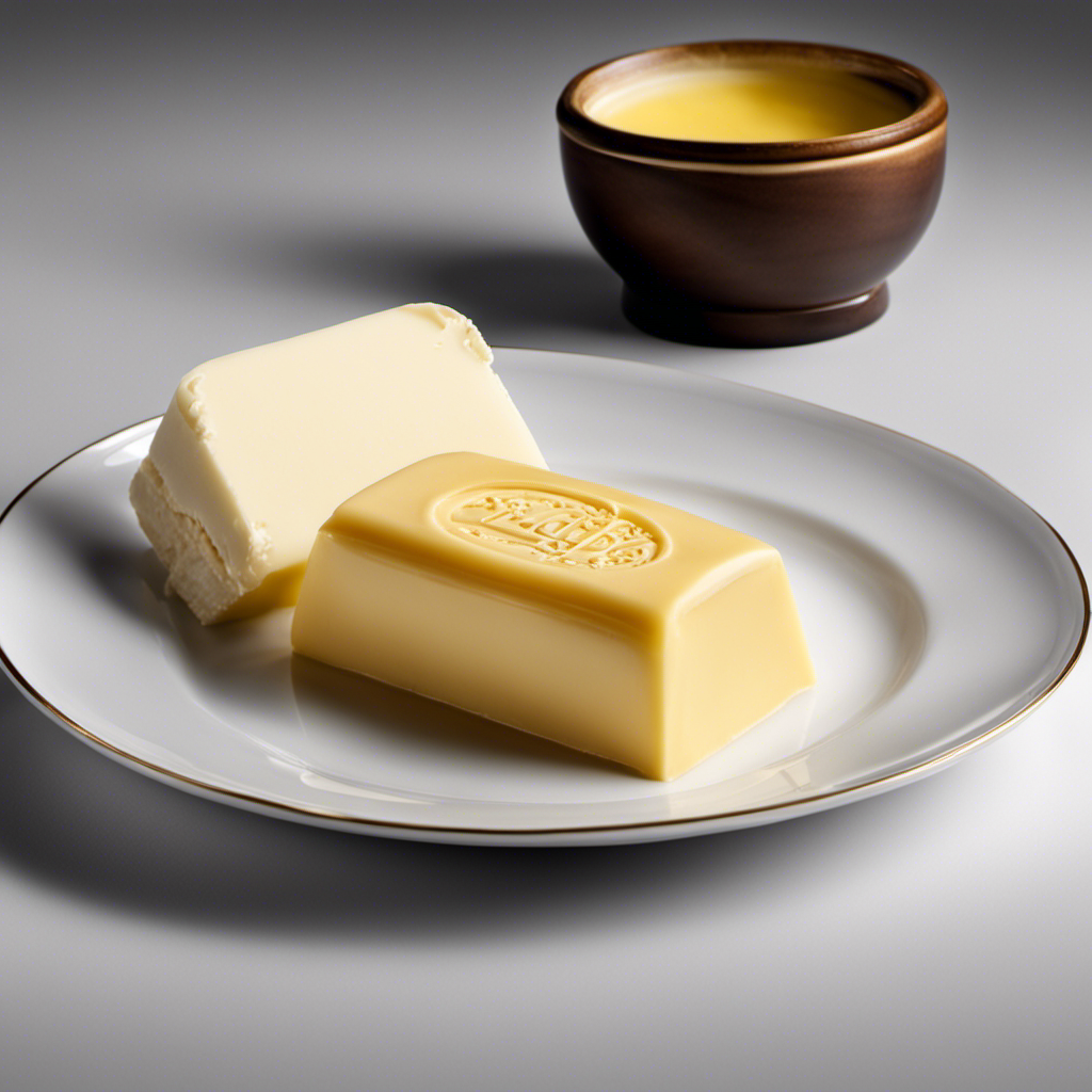 An image showcasing a half stick of butter, precisely measuring 2 oz
