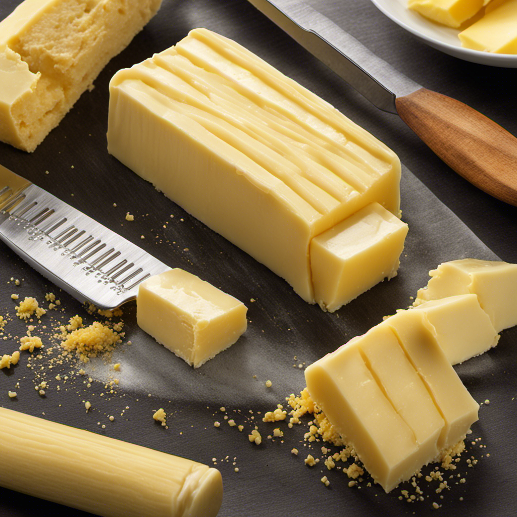 An image that vividly depicts the conversion of ounces to sticks of butter