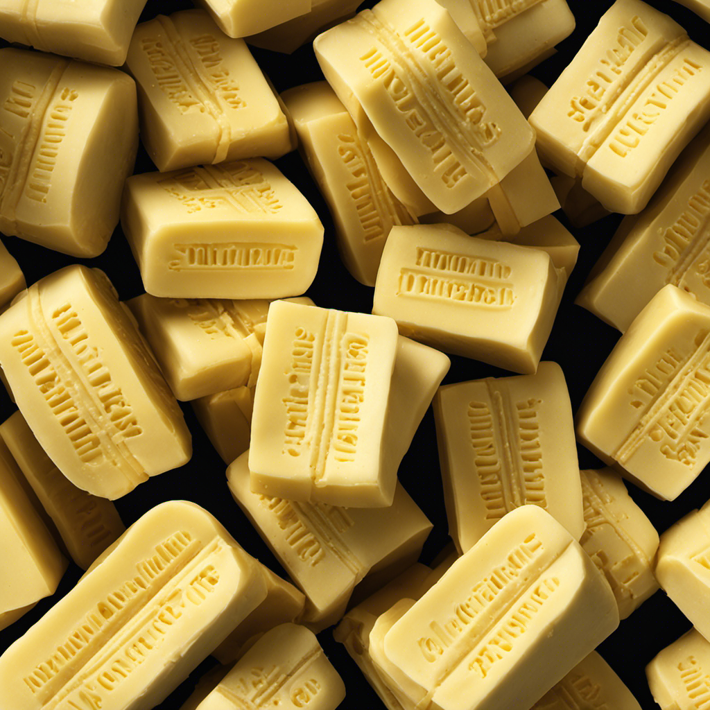 An image depicting 3/4 cup of butter using sticks as a visual reference