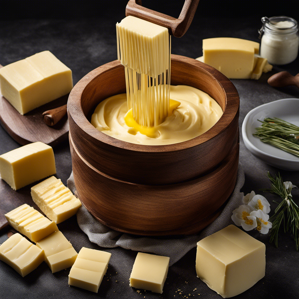 An image showcasing a Magic Butter Maker surrounded by sticks of butter in varying quantities, illustrating the process of adjusting butter amounts to achieve desired potency