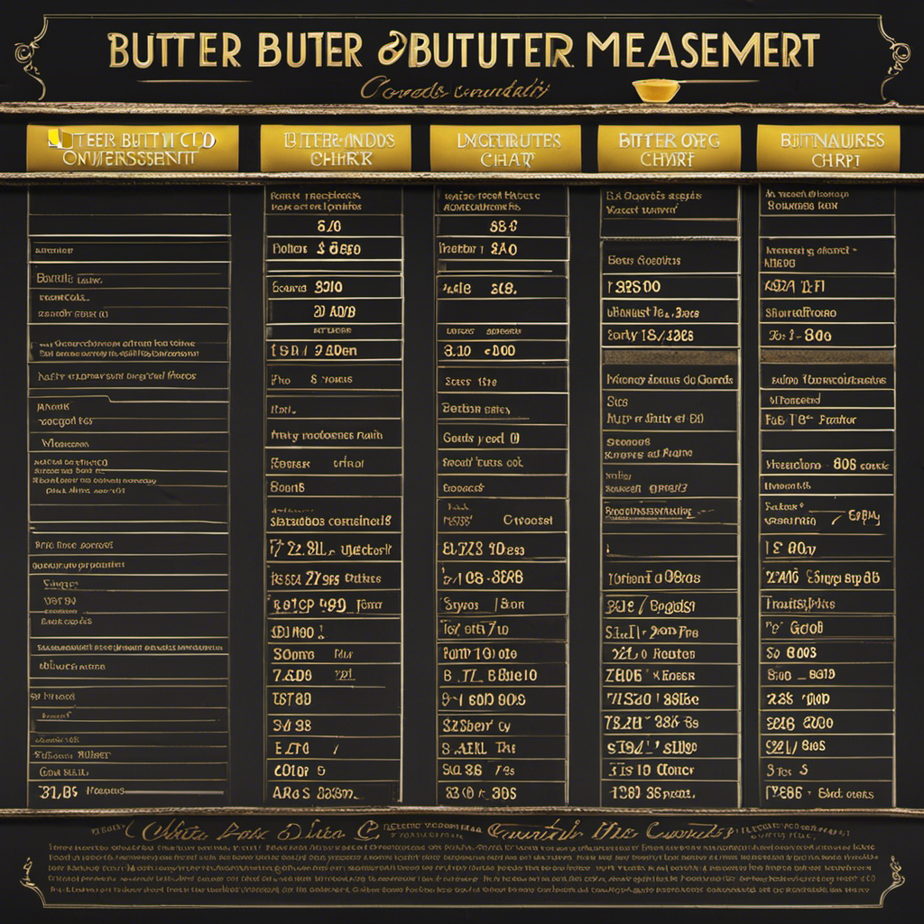 An image showcasing a Handy Butter Measurement Conversion Chart