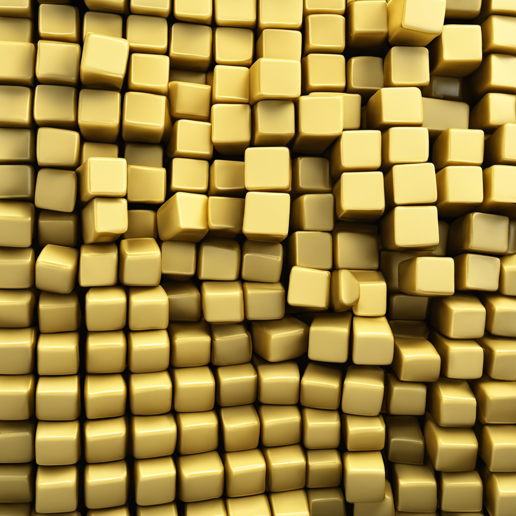 An image showcasing a stack of identical, perfectly squared butter cubes, each precisely measured to represent a tablespoon