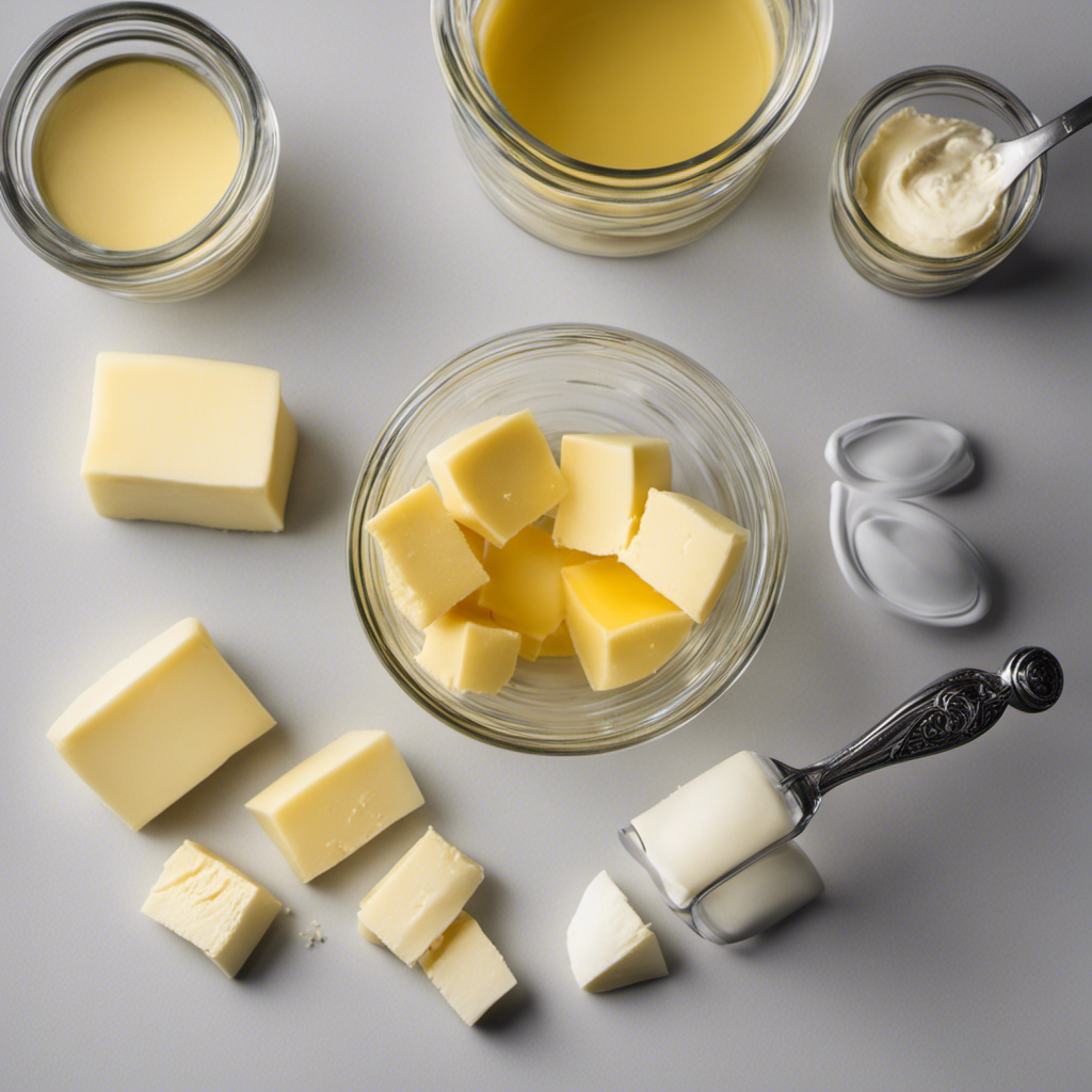  Create an image showcasing the conversion of 2/3 cup of butter into tablespoons