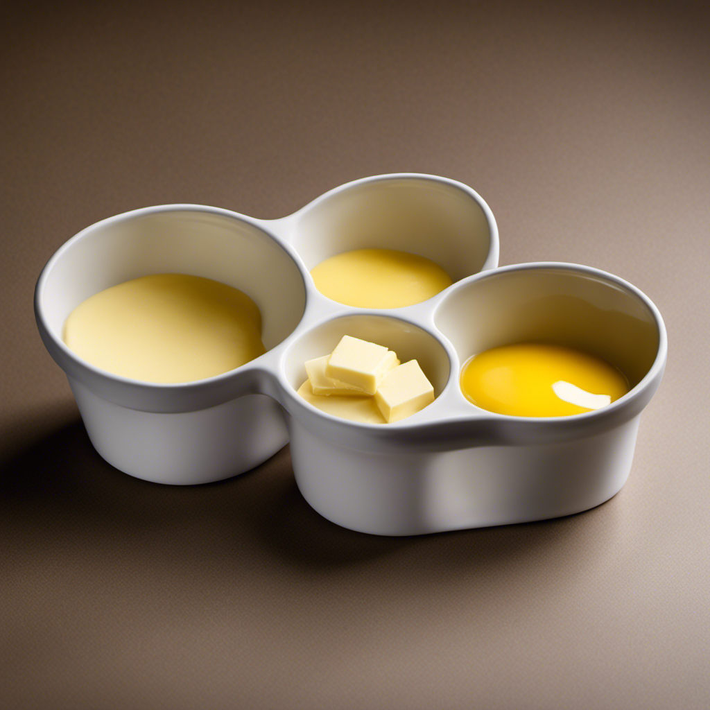 An image showcasing the precise conversion of 1/3 cup of butter into tablespoons
