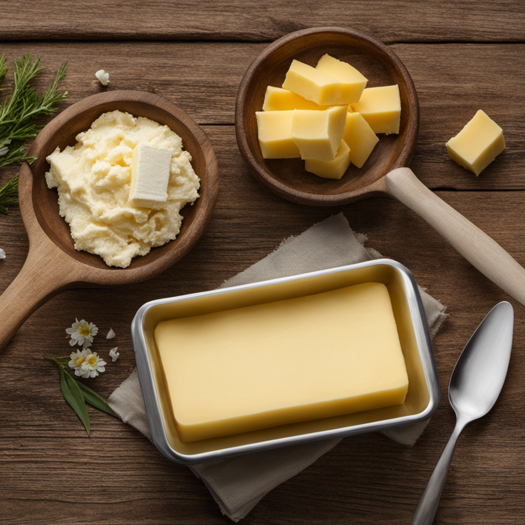 An image that showcases the precise measurement conversions of a stick of butter, with labeled tablespoons ranging from 1 to 8, highlighting the ease of common butter measurements