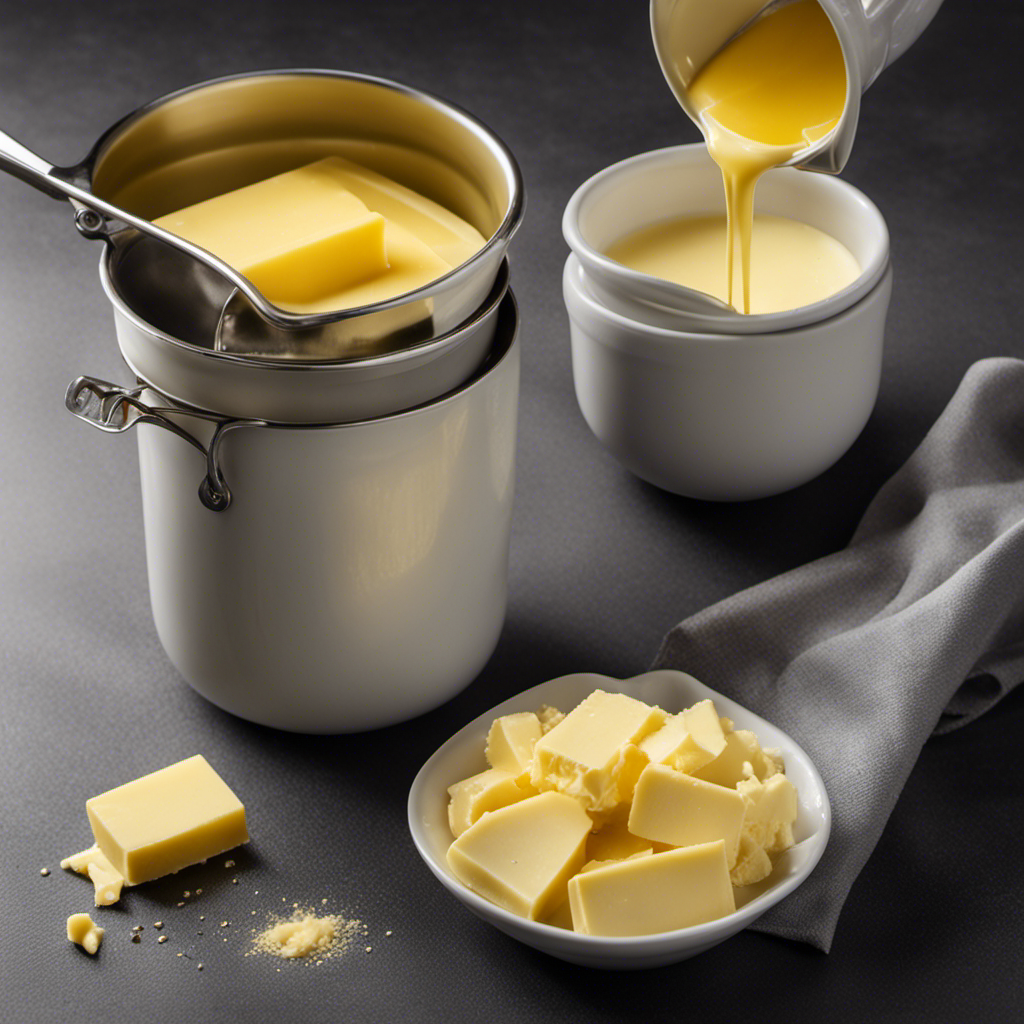 An image illustrating the conversion of 2/3 cup of butter into tablespoons