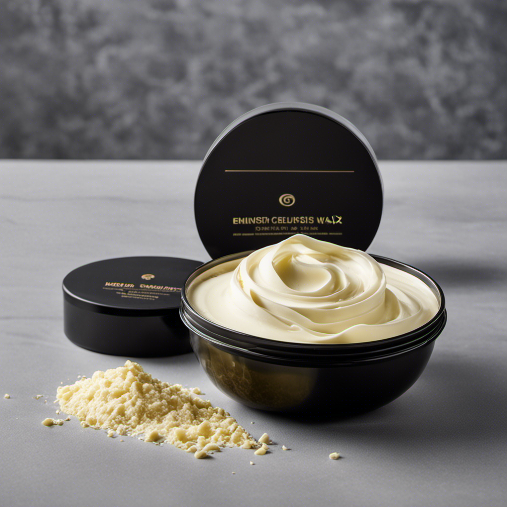 An image that showcases the precise measurement of emulsifying wax in body butter