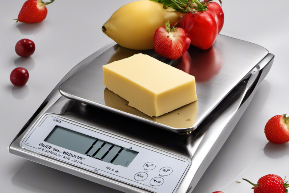 An image showcasing a sleek silver weighing scale with a precise measurement of exactly 150 grams