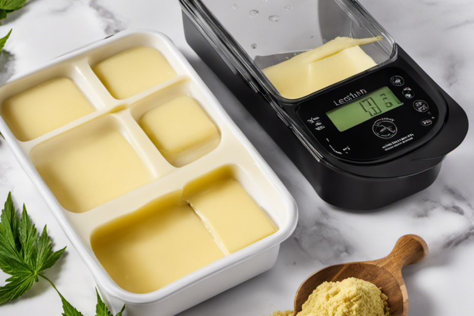An image showcasing the precise ratio of lecithin to cannabutter in the Easy Butter Maker