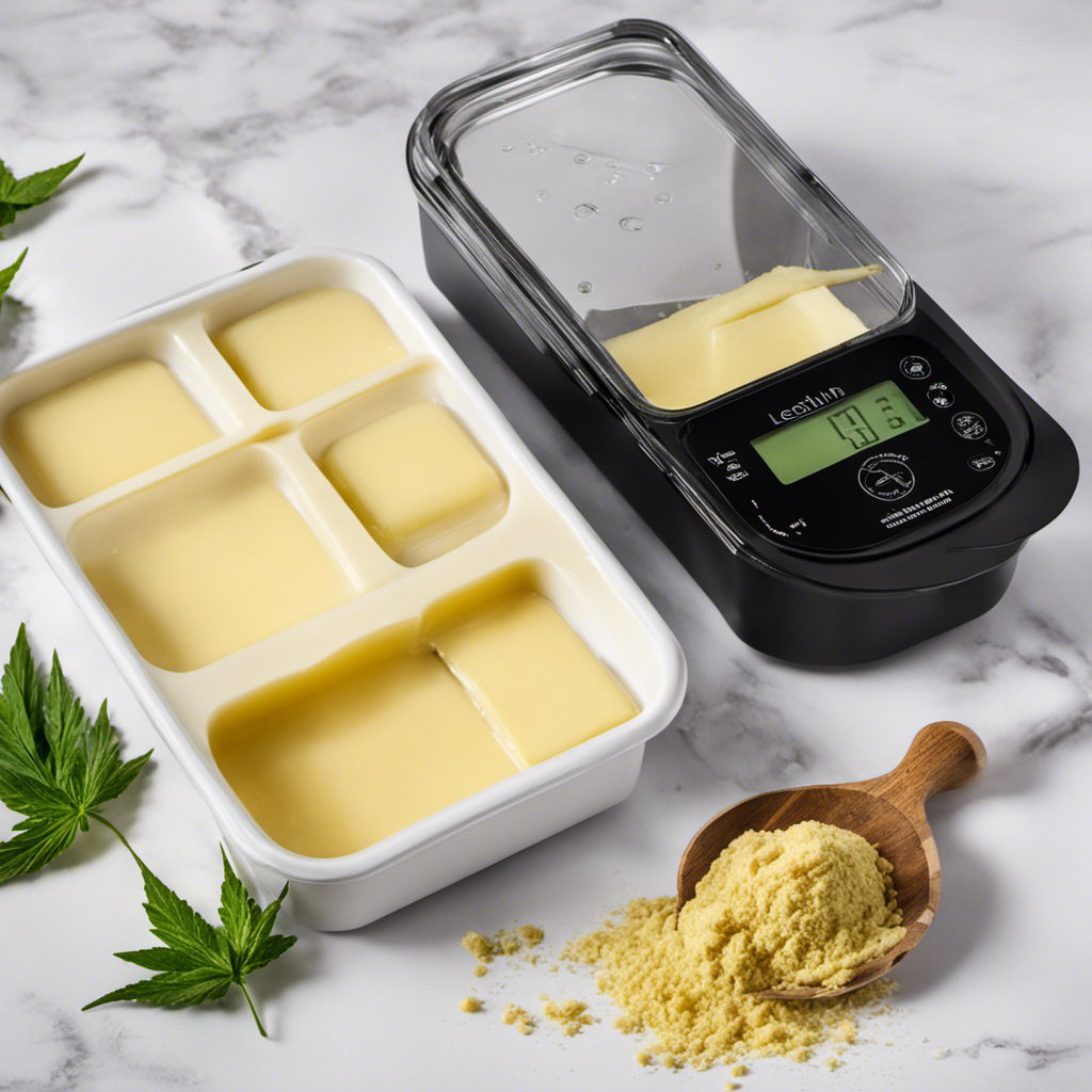 An image showcasing the precise ratio of lecithin to cannabutter in the Easy Butter Maker