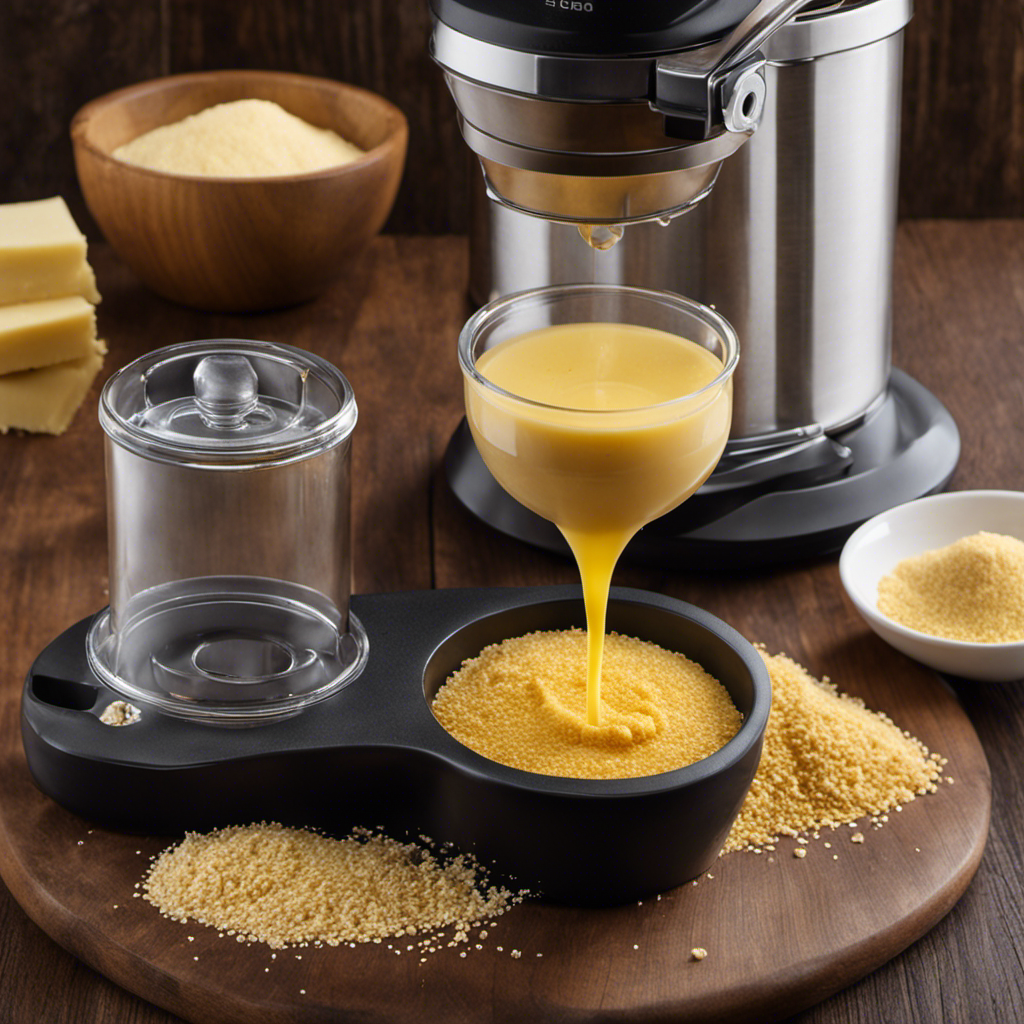 An image showcasing the step-by-step process of adding lecithin to the Decarb Easy Butter Maker