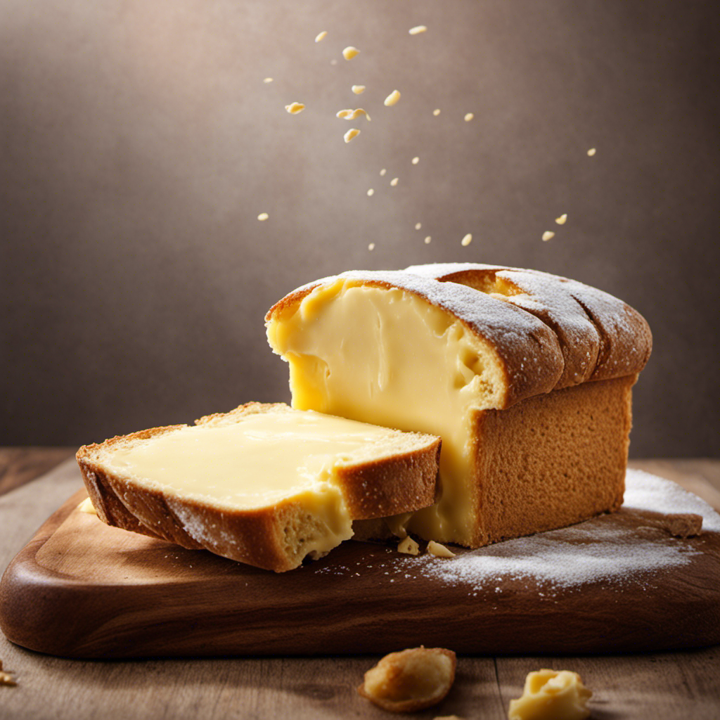 An image showcasing a pat of unsalted butter melting on a warm slice of bread