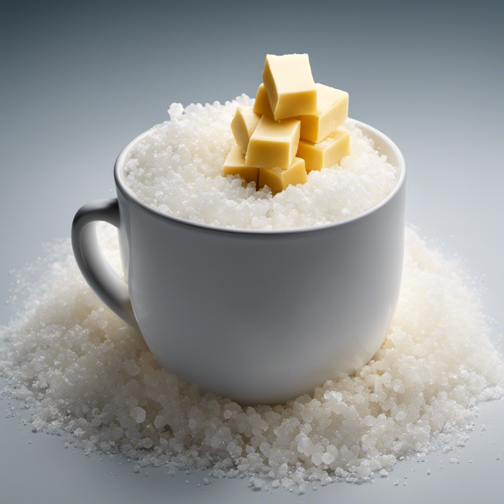 An image depicting a stick of butter melting into a sea of salt crystals, symbolizing the hidden impact of a high sodium diet on health
