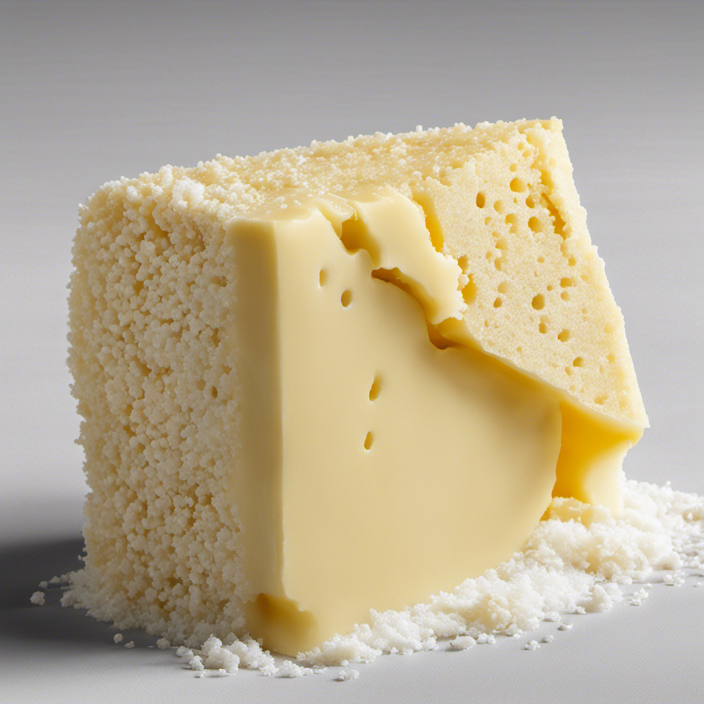 An image featuring a stick of butter artistically dissected, revealing its composition