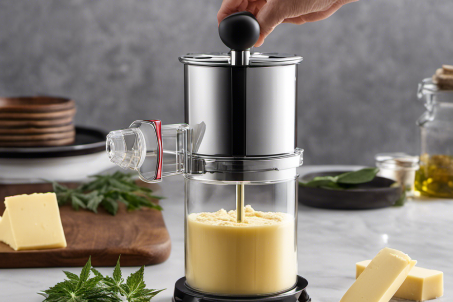 An image showcasing the 2 Stick Easy Butter Maker, with a clear view of two sticks of weed, finely ground and ready to be transformed into delicious homemade butter