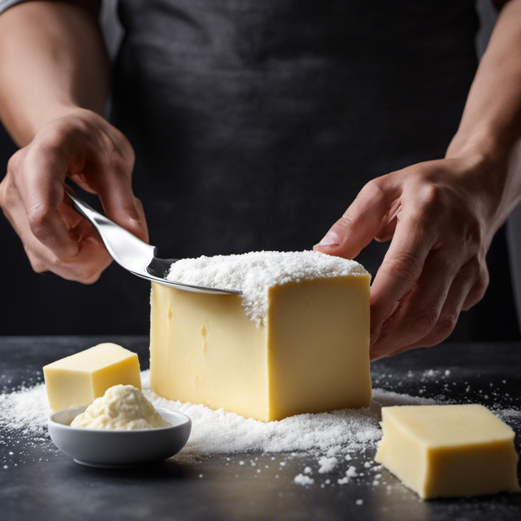 An image showcasing the step-by-step process of adding salt to unsalted butter
