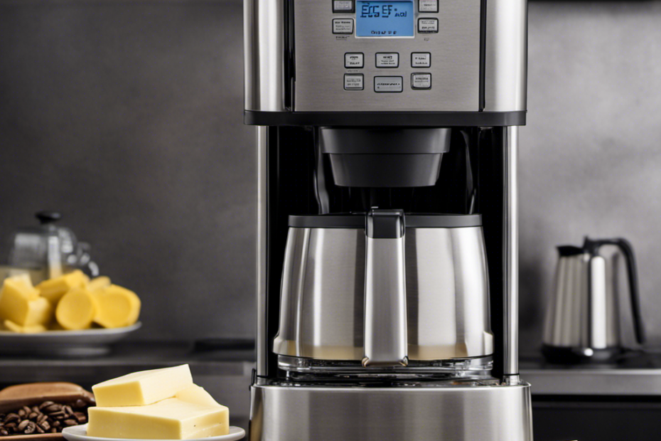 An image that showcases the step-by-step process of removing butter residue from the inner components of a Bunn coffee maker