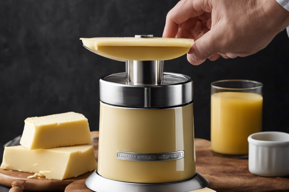 An image depicting a step-by-step guide to cleaning the top part of the Easy Butter Maker