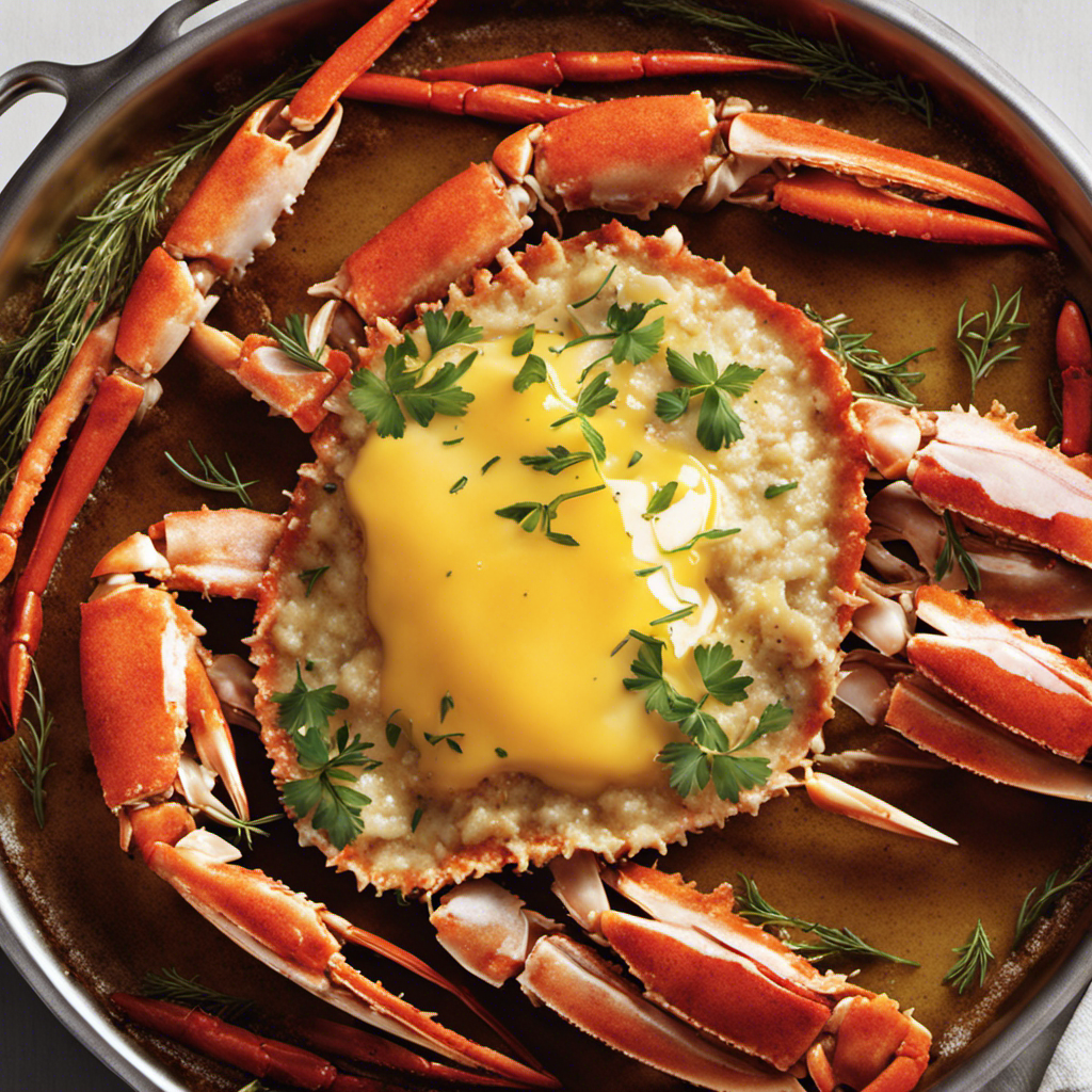 An image capturing the art of cooking crab meat with butter