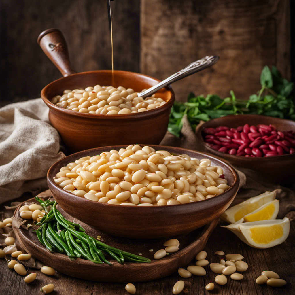 An image showcasing the step-by-step process of cooking dry butter beans: a pot filled with soaked beans, boiling water being poured, a simmering pot with beans, and finally, a plate with cooked beans ready to be enjoyed
