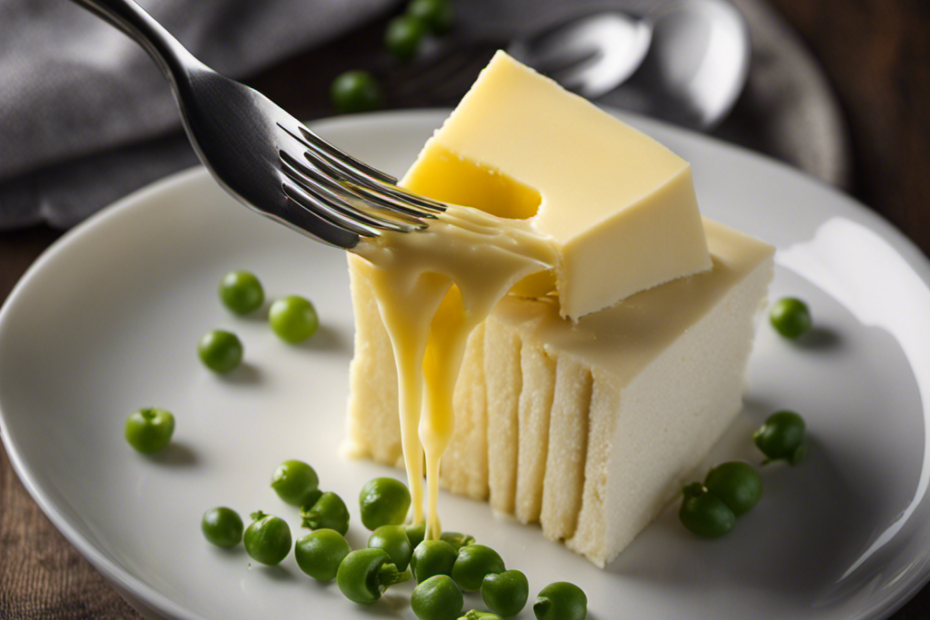 An image capturing the precise steps to cut in butter with a fork