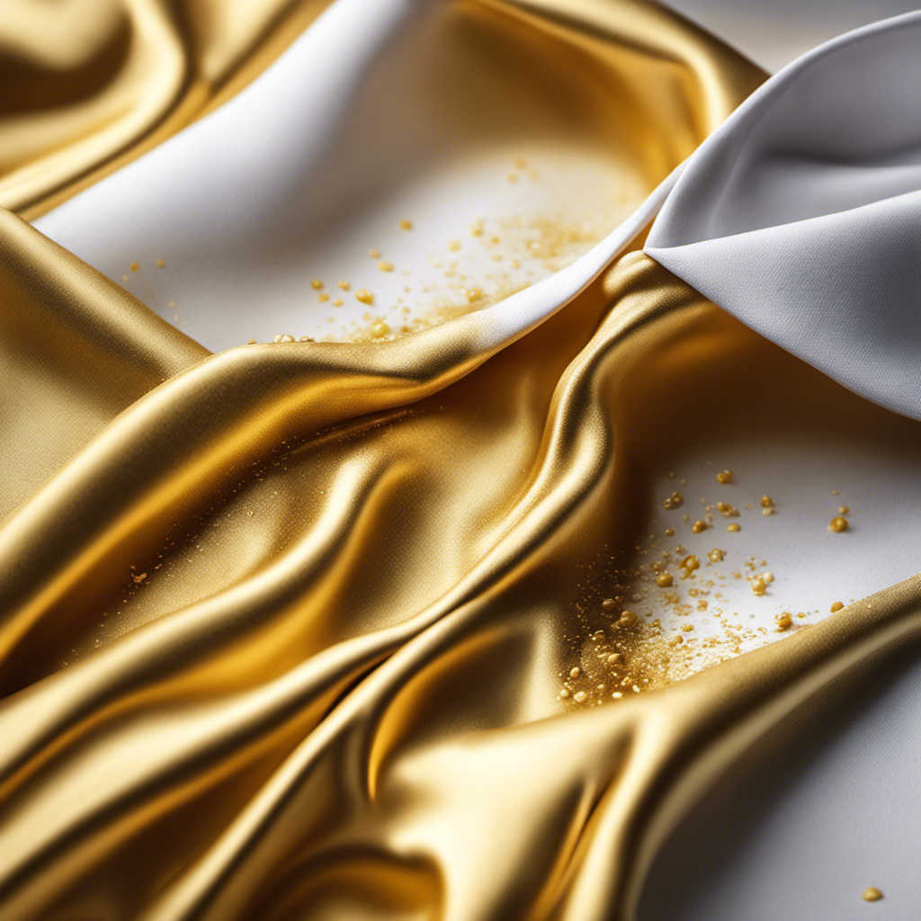 An image showcasing a close-up of a crisp white shirt stained with melted butter